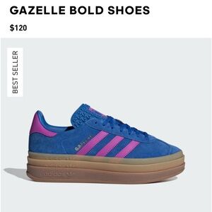 Gazelle Bold Shoes, Blue / Purple Burst / Blue, size 7 NEVER WORN TAGS STILL ON